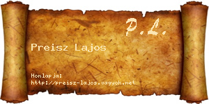 Preisz Lajos névjegykártya